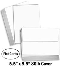 Hamilco White Cardstock Thick Paper - 5 1/2 x 8 1/2" Blank Index Flash Note & Post Cards with Envelopes - Greeting Invitations – Heavy weight 80 lb Card Stock for Printer - 100 Pack (Bright)
