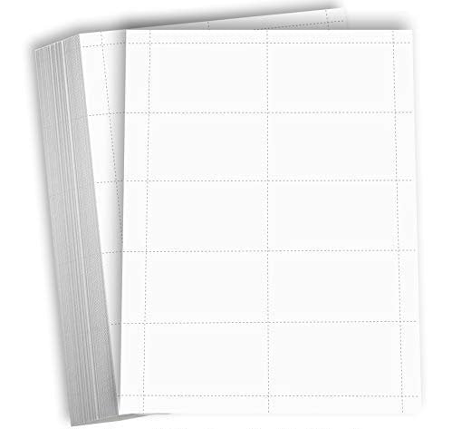 Hamilco Blank Business Cards Card Stock Paper – White Mini Note Index Perforated Cardstock for Printer – Heavy Weight 80 lb 3 1/2 x 2