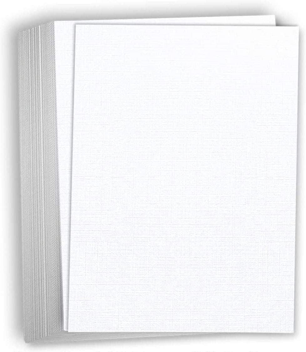 Hamilco White Linen Textured Cardstock Thick Paper Legal Size 8 1/2