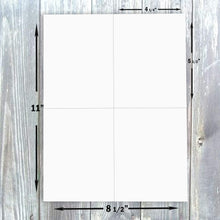 Hamilco White Cardstock Thick Paper - 8 1/2 x 11" Perforated 4 Up - 4 1/4 x 5 1/2" Cards - 100 Pack 400 Cards