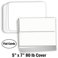 Hamilco White Cardstock Thick Paper - Blank Index Flash Note & Post Cards Rounded Corners with Envelopes Greeting Invitations Stationary 5 X 7" Heavy weight 80 lb Card Stock (100 Pack with Envelopes)