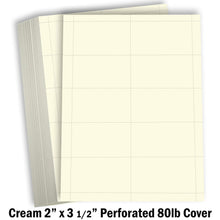 Hamilco Blank Business Cards Cardstock Paper - Cream Perforated Card Stock Heavy Weight 80 lb 3 1/2 x 2" – 100 Sheets 1000 Cards