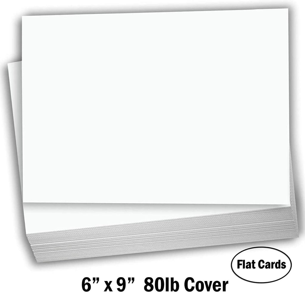 Hamilco Cream White Cardstock Paper 6x9 Blank Index Cards Card