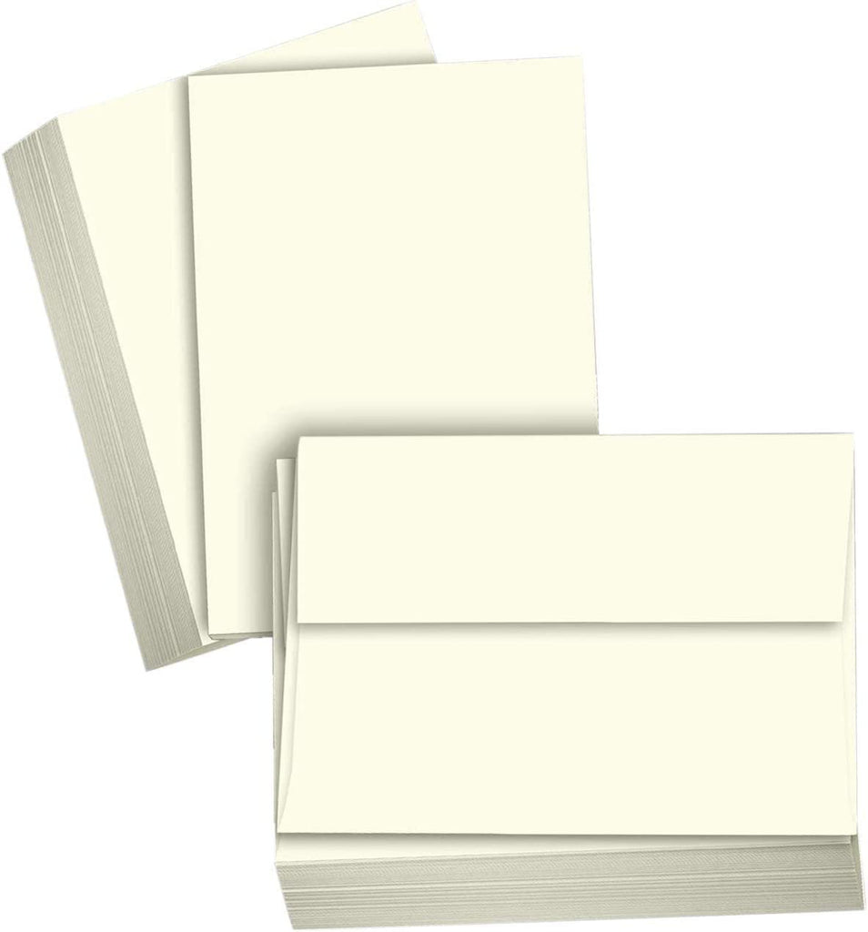  Hamilco Card Stock Folded Blank Cards with Envelopes 5x7 -  Scored White Cardstock Paper 80lb Cover - 100 Pack : Office Products