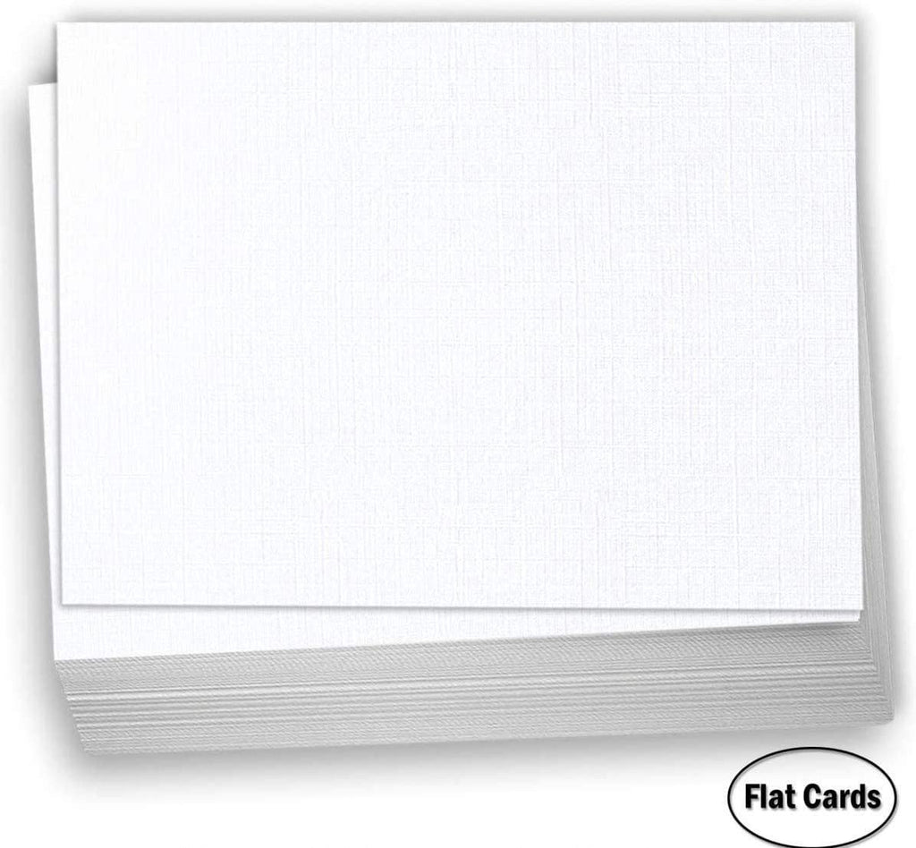Hamilco Card Stock Blank Cards and Envelopes - Flat 4.5 inch x 6.25 inch A6 Linen White Cardstock Paper 100 Pack, Size: 4.5 x 6.25