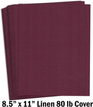 Hamilco Colored Cardstock Paper 8.5x11 Linen Textured Color Card Stock Paper Burgundy Red 80 lb Cover 50 Pack