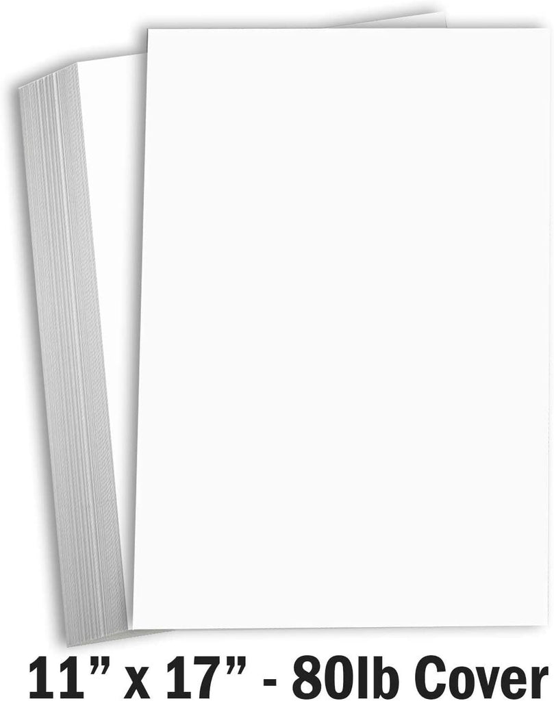 Hamilco White Cardstock Thick 11x17 Paper - Heavy Weight 80 Lb Cover C ...