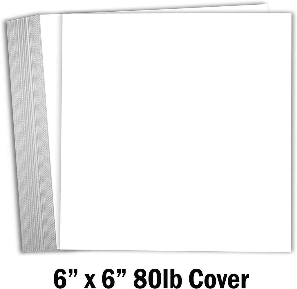 Hamilco 6x6 White Scrapbook Cardstock Paper 80lb Cover Card Stock 100 –