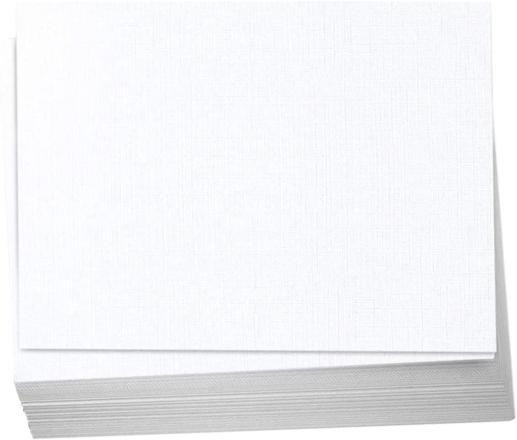 White Linen Cardstock Paper Flat 4X6 Blank Index Cards Card Stock