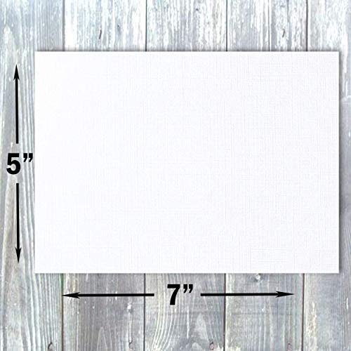 Hamilco White Linen Cards and Envelopes - Flat 5" x 7" Cardstock Paper 80lb Cover 50 Pack - Hamilco.com