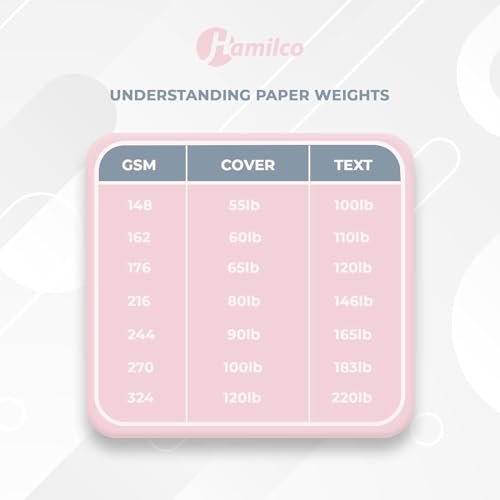 Hamilco 6x6 White Scrapbook Cardstock Paper 65lb Cover 100 Pack