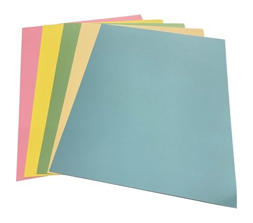 Hamilco Colored Cardstock Scrapbook Paper Vellum 67lb cover 8.5" x 11" Assorted Colors Card Stock 5 Colors - Total 50 Sheets