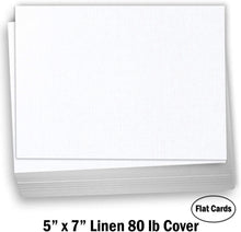 Hamilco 5x7 White Linen Cardstock Paper Blank Index Cards Card Stock 80lb Cover – 50 Pack