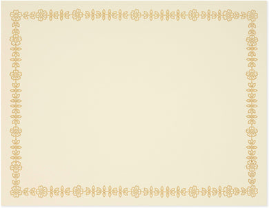 Hamilco Cream Color Vellum Certificate Cardstock Paper with Raised Print Border – 8 1/2 x 11