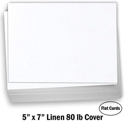 Hamilco 5x7 Gray Linen Cardstock Paper Blank Index Cards Flat Card Stock 80lb Cover 100 Pack