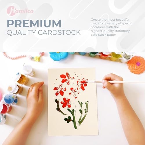 Hamilco Blank Index Cards 5.5 x 8.5 Card Stock 80lb Cover Cream Cardstock Paper - 100 Pack