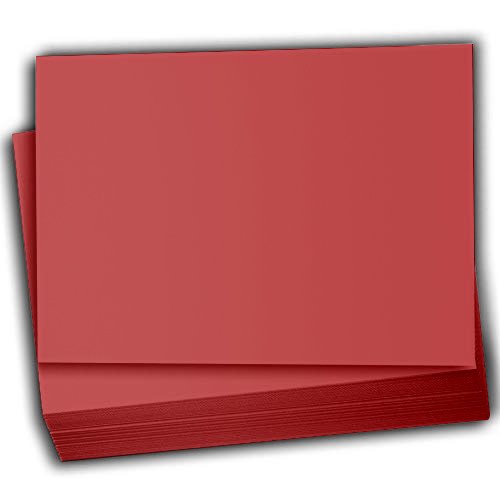Hamilco Colored Scrapbook Cardstock Paper 5x7 Card Stock Paper 65 lb Cover 100 Pack (Crimson Red)