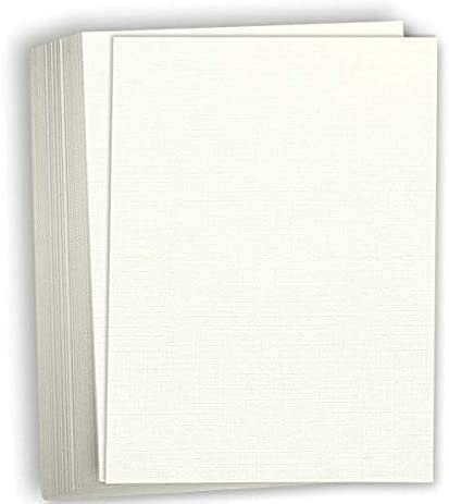 Hamilco Linen Textured Cardstock Paper – 8 1/2 x 11" Blank Thick Heavy Weight 80 lb Cover Card Stock for Printer - 50 Pack (Natural) - Hamilco.com