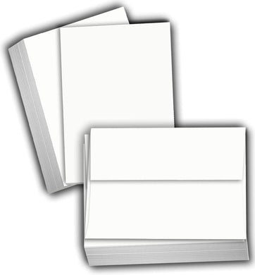 Hamilco White Cardstock Paper - Blank Index & Post Cards - Greeting Invitations Stationary - Flat 5 1/4