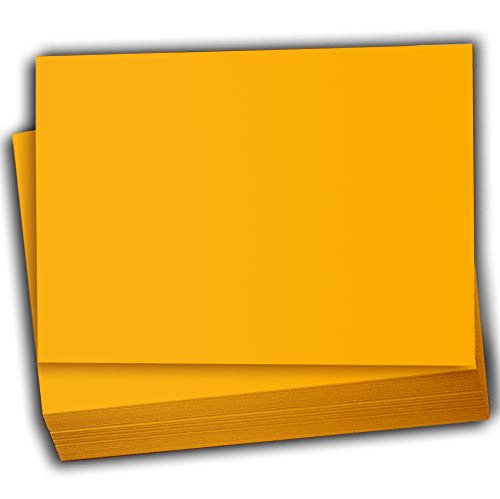 Hamilco Colored Scrapbook Cardstock Paper 5x7 Card Stock Paper 65 lb Cover 100 Pack (Sun Gold) - Hamilco.com