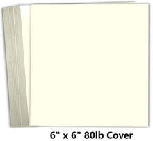 Hamilco 6x6 Cream White Scrapbook Cardstock Paper 80lb Cover Card Stock 100 Pack