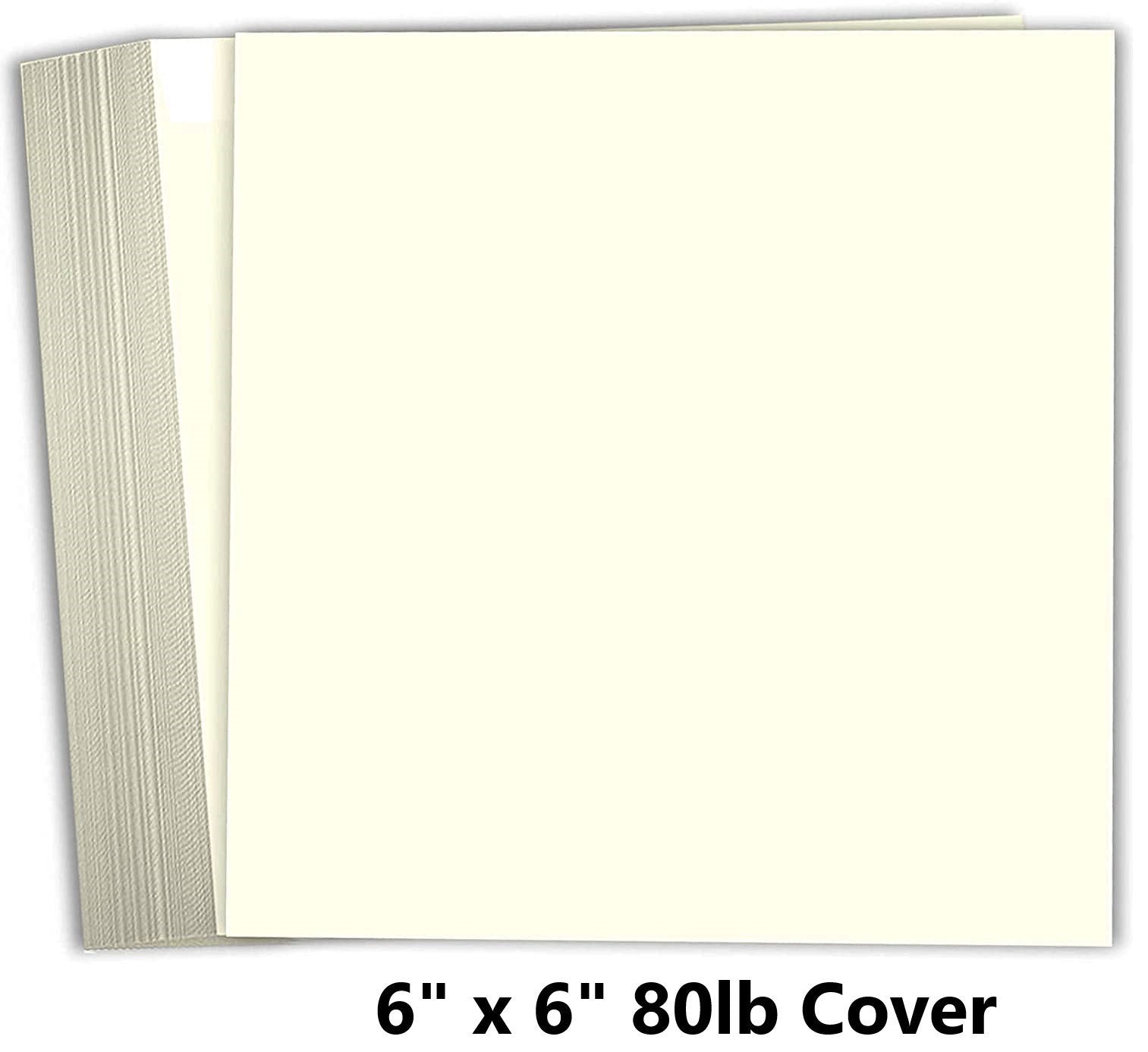 Hamilco 6x6 Cream White Scrapbook Cardstock Paper 80lb Cover Card Stock 100 Pack - Hamilco.com
