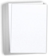 Hamilco White Linen Textured Cardstock Thick Paper - 8 x 10" Heavy Weight 80 lb Cover Card Stock - 50 Pack