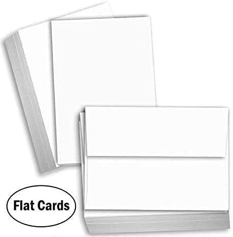 Hamilco White Cardstock - Flat 4.5" X 6.25" A6 Blank Index Flash Note & Post Cards - 80 lb Card Stock for Printer (100 Cards with Envelopes) - Hamilco.com
