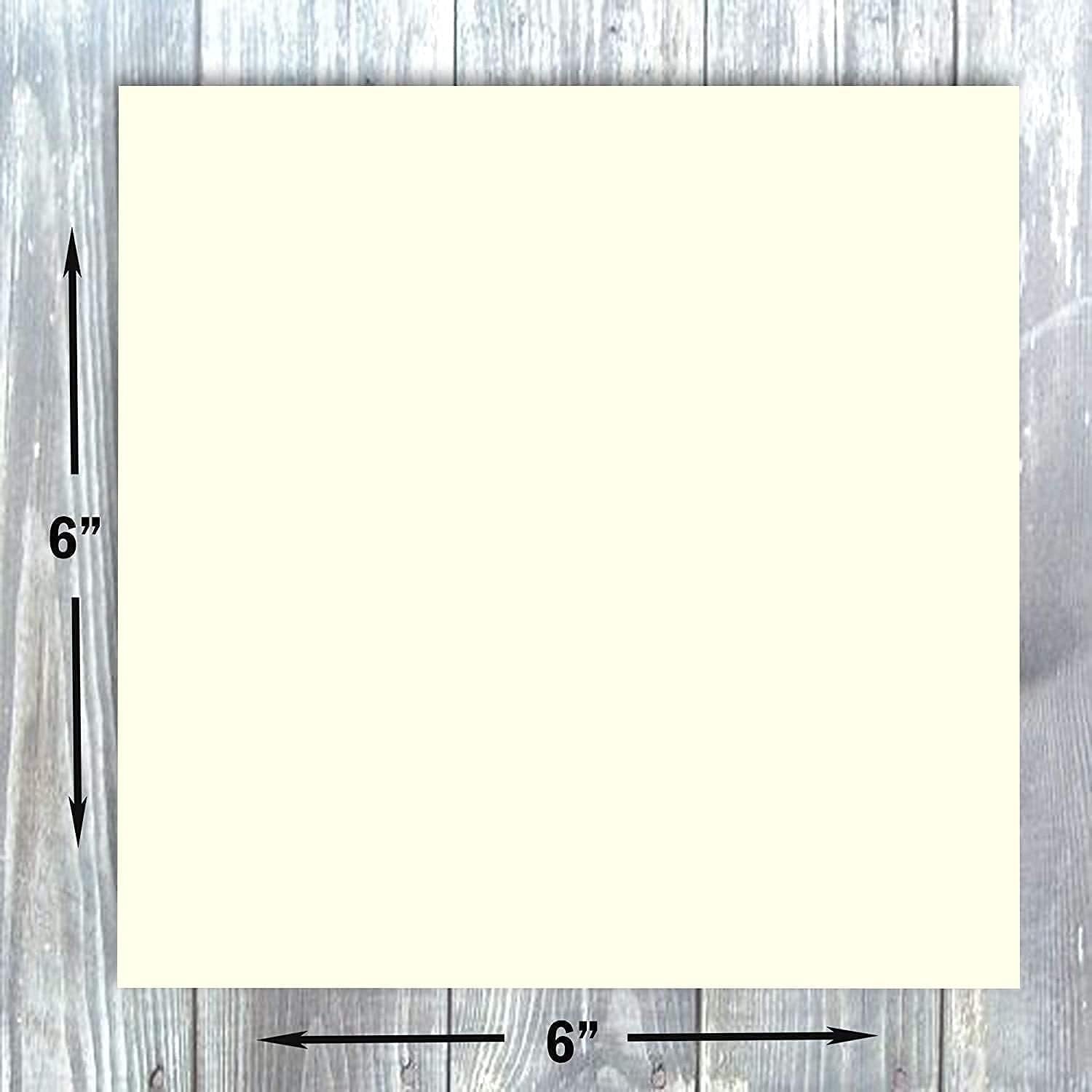 Hamilco 6x6 Cream White Scrapbook Cardstock Paper Heavyweight 100lb Cover Card Stock 100 Pack