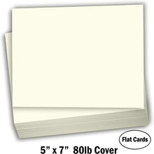Hamilco Cream Colored Cardstock Thick Paper - Blank Index Flash Note & Post Cards - Greeting Invitations Stationary - Flat 5 X 7" Heavy Weight 80 lb Card Stock for Printer – 100 Pack