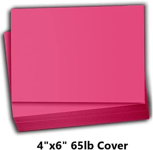 Hamilco Colored Scrapbook Cardstock Paper 4x6 Card Stock Paper 65 lb Cover 100 Pack (Fuchsia Pink) - Hamilco.com