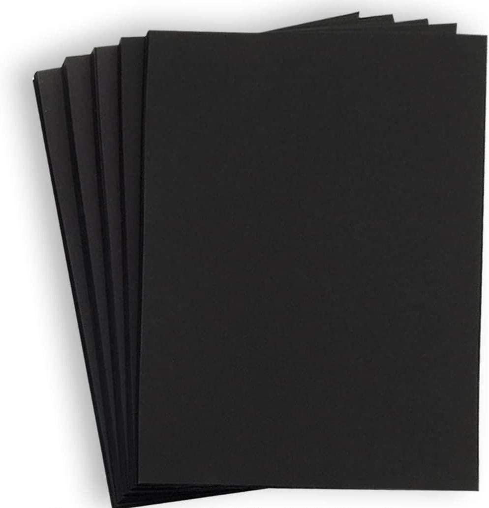 Hamilco Black Colored Cardstock Thick Paper - 8 1/2 x 11" Heavy Weight 80 lb Cover Card Stock - for Scrapbook Craft Calligraphy or Chalkboard Papers for Printer - 50 Pack - Hamilco.com