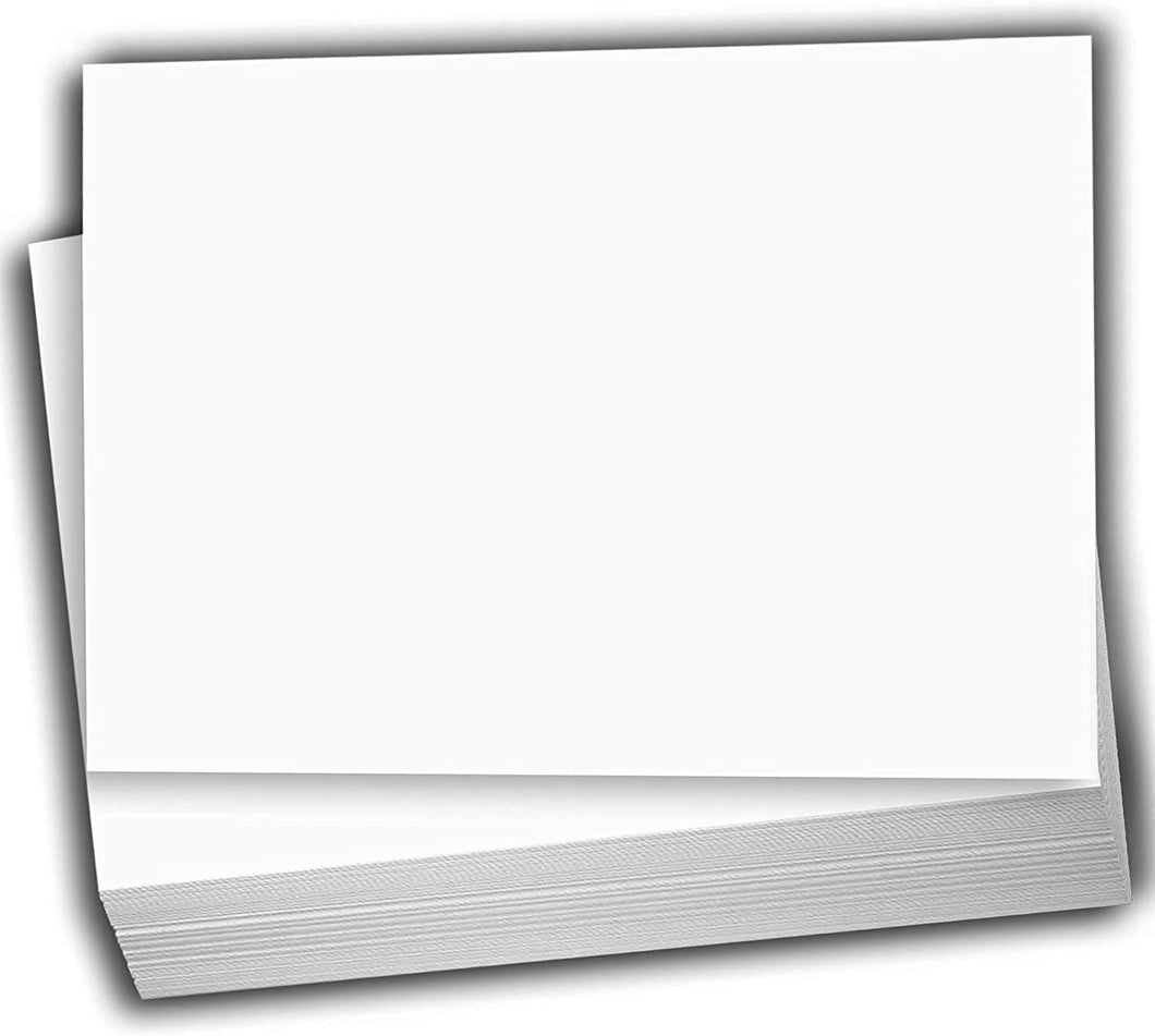 Blank White Cardstock - Postcards, Index and Flash Cards - 5 x 7 - 100 Per  Pack