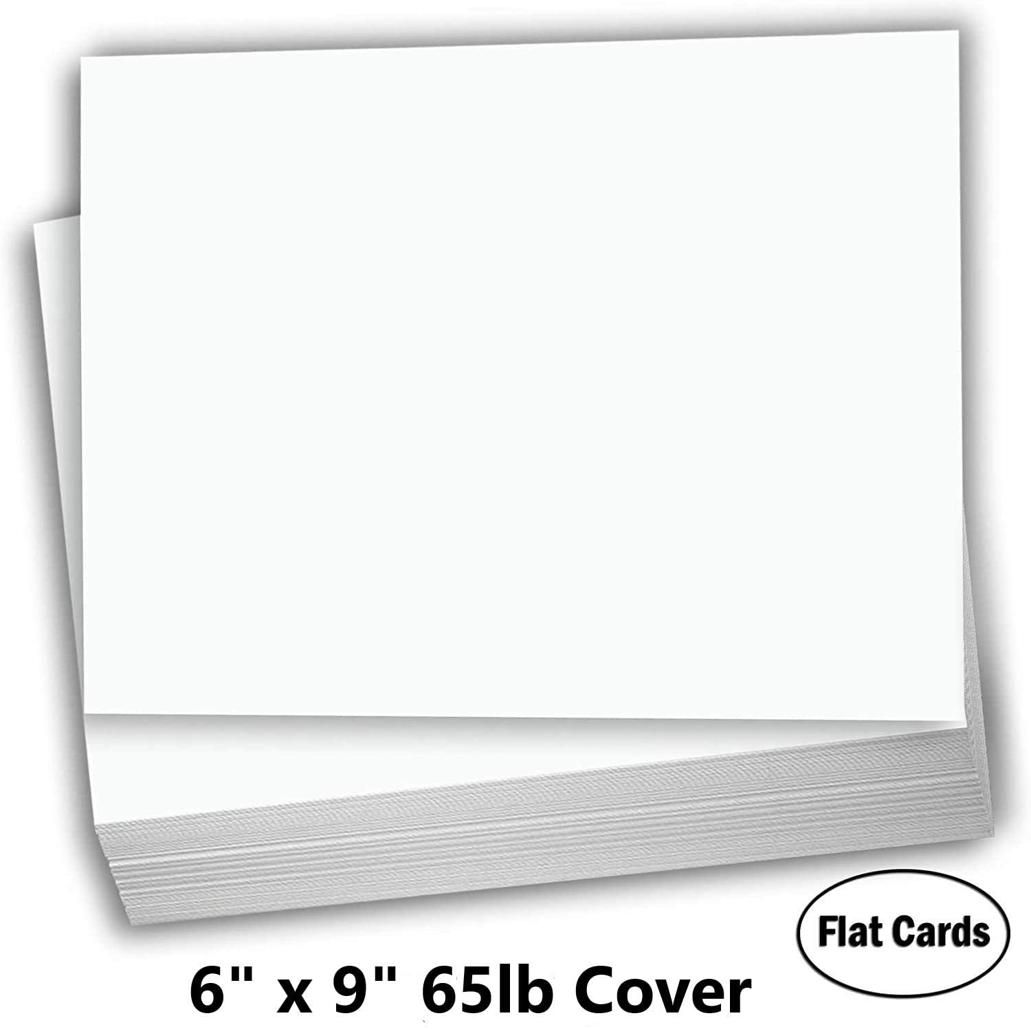 Hamilco Blank Index Cards 6" x 9" Card Stock 65lb Cover White Cardstock Paper - 100 Pack