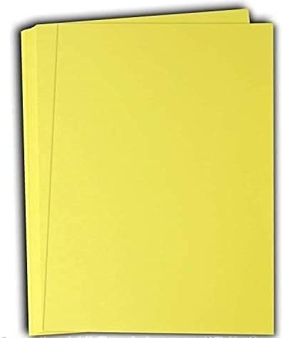 Hamilco Colored Cardstock Scrapbook Paper 11" x 17" Fresh Lemon Color Card Stock Paper 50 Pack - Hamilco.com