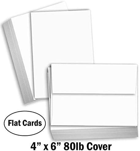 Hamilco White Cardstock Thick Paper - Blank Index Flash Note & Post Cards - Greeting Invitations Stationary 4 X 6" Heavy Weight 80 lb Card Stock for Printer - 100 Pack - Hamilco.com