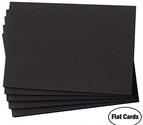 Hamilco Black Colored Cardstock Thick paper - Blank Note Greeting Invitations & Index Cards - Flat 4.5" x 6.25" A6 Heavy Weight 80 lb Scrapbook Card Stock - 100 Pack - Hamilco.com