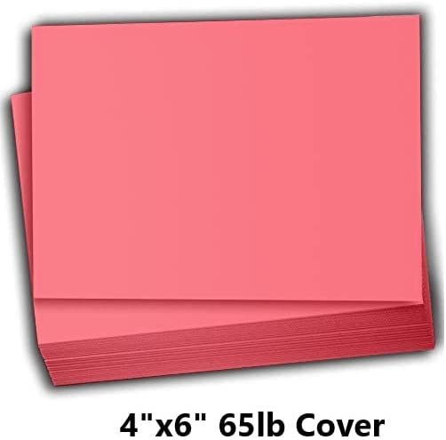 Hamilco Colored Scrapbook Cardstock Paper 4x6 Card Stock Paper 65 lb Cover 100 Pack (Taffy Pink)