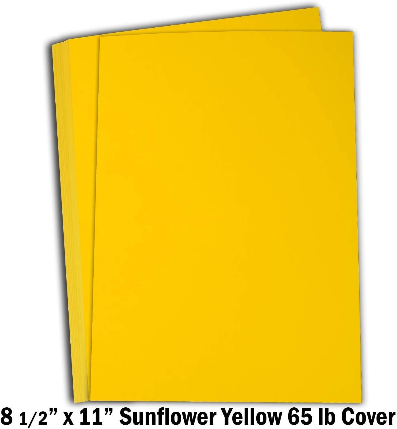 Hamilco Colored Cardstock Scrapbook Paper 8.5" x 11" Sunflower Yellow Color Card Stock Paper 50 Pack - Hamilco.com