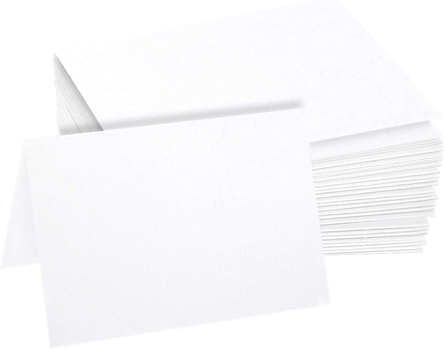 Hamilco Linen Cardstock Thick Paper - 5 x 7" Blank Folded Cards - Greeting Invitations Stationary - Heavy weight 100 lb Card Stock for Printer - 100 Pack - Hamilco.com