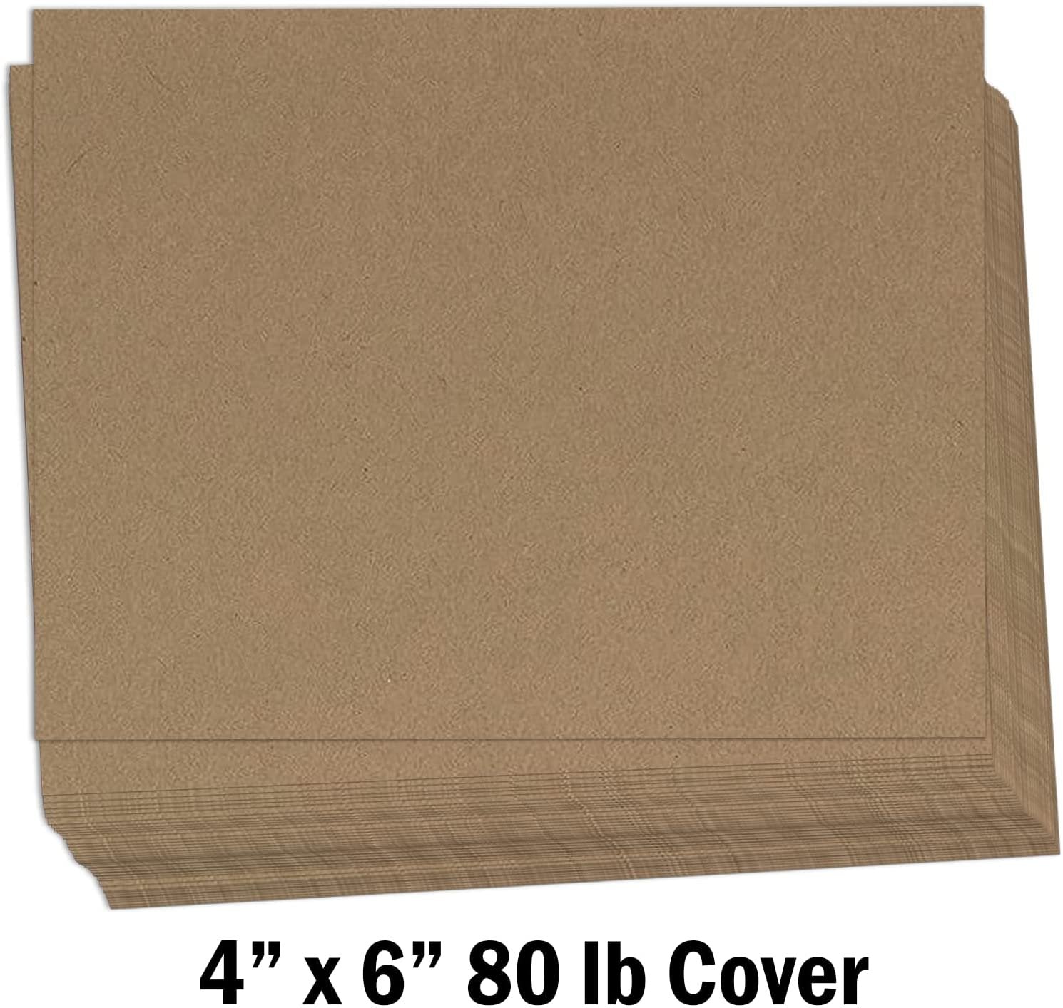 Hamilco Brown Colored Kraft Cardstock Paper - Flat 4 x 6" Heavy Weight 80 lb Cover Card Stock - 100 Pack… - Hamilco.com