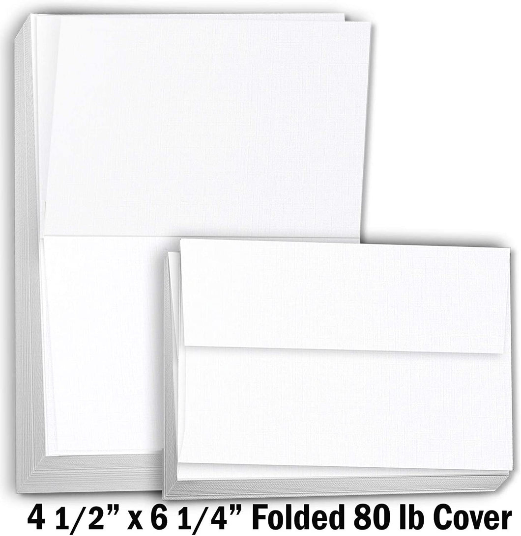 Hamilco Blank Cards and Envelopes White Cardstock Paper 4.5 x 6.25 A –