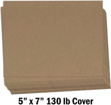 Hamilco Brown Kraft Cardstock Thick Paper Cards 5x7 Blank Card Stock Heavy Weight 130 lb Cover - 50 Pack