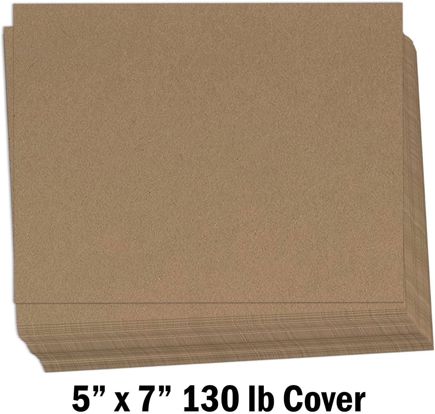 Hamilco Brown Kraft Cardstock Thick Paper Cards 5x7 Blank Card Stock Heavy Weight 130 lb Cover - 50 Pack - Hamilco.com