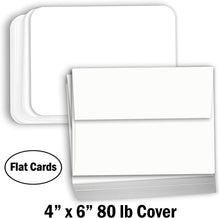 Hamilco White Cardstock Thick Paper - Blank Index Flash Note & Post Cards Rounded Corners with Envelopes Greeting Invitations Stationary 4 X 6" Heavy weight 80 lb Card Stock - 100 Pack