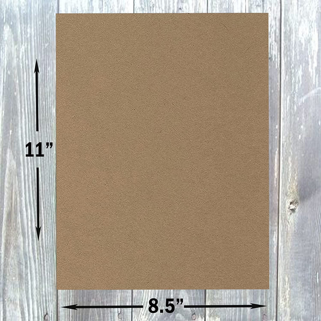 Hamilco Brown Colored Kraft Cardstock Paper - 8 1/2 x 11 Heavy Weight 80 lb Cover Card Stock - Scrapbook Craft Stationery Papers for Printer – 50