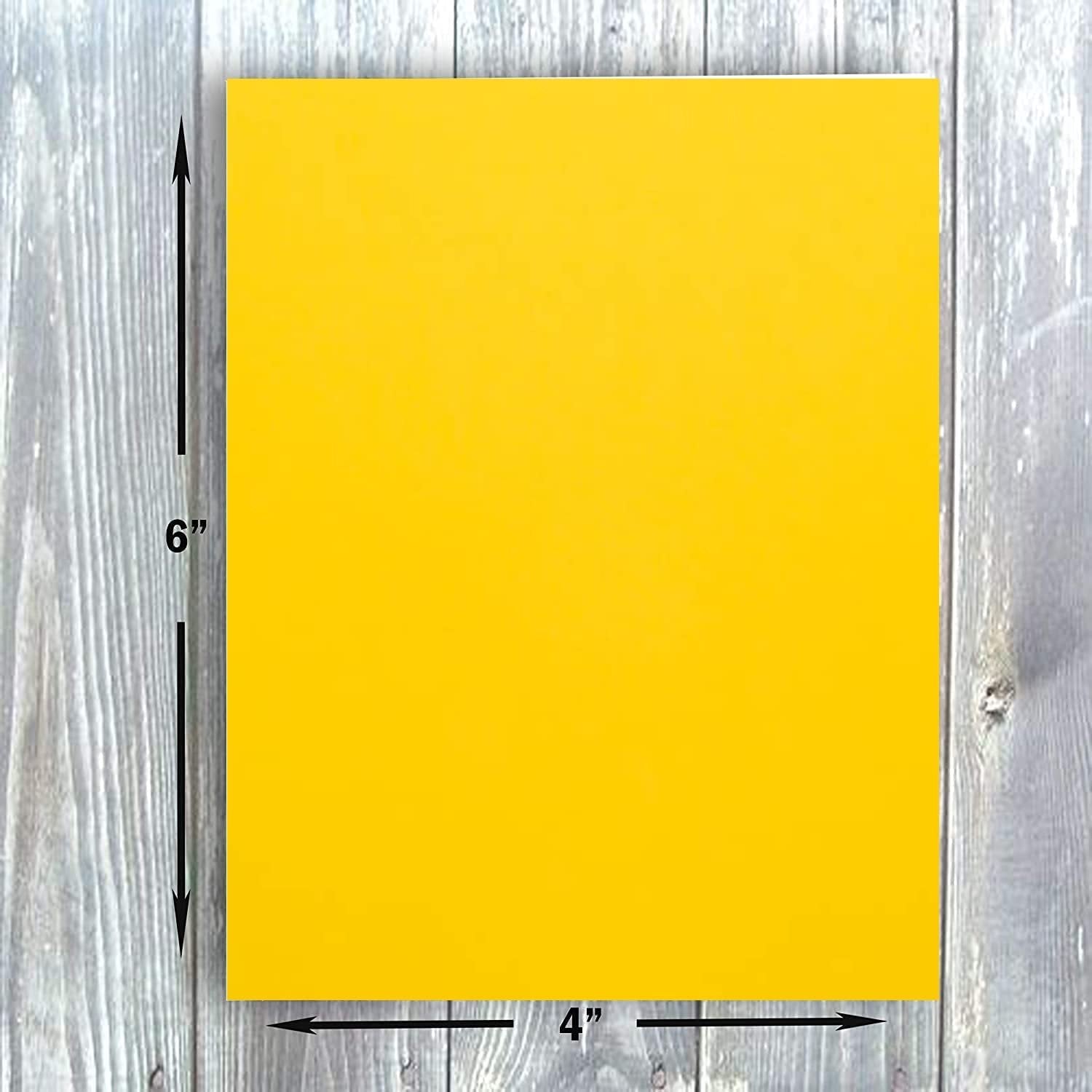 Hamilco Colored Scrapbook Cardstock Paper 4x6 Card Stock Paper 65 lb Cover 100 Pack (Dandelion Yellow)