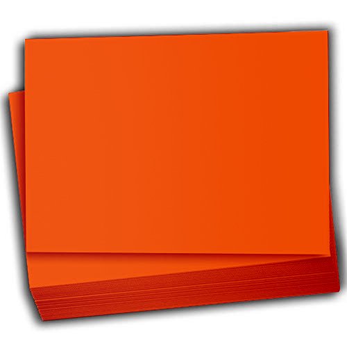Hamilco Colored Scrapbook Cardstock Paper 5x7 Card Stock Paper 65 lb Cover 100 Pack (Fire Orange) - Hamilco.com