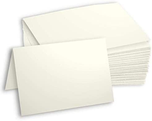 Hamilco Cream Cardstock Paper Blank Note Cards 4.5" x 6.25" A6 Folded Card 100 Pack - Hamilco.com