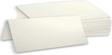 Hamilco Blank Tent Name Place Table Cards 3 1/2" x 11" Folded Card Stock - Cream Cardstock Paper 80lb Cover - 100 Pack